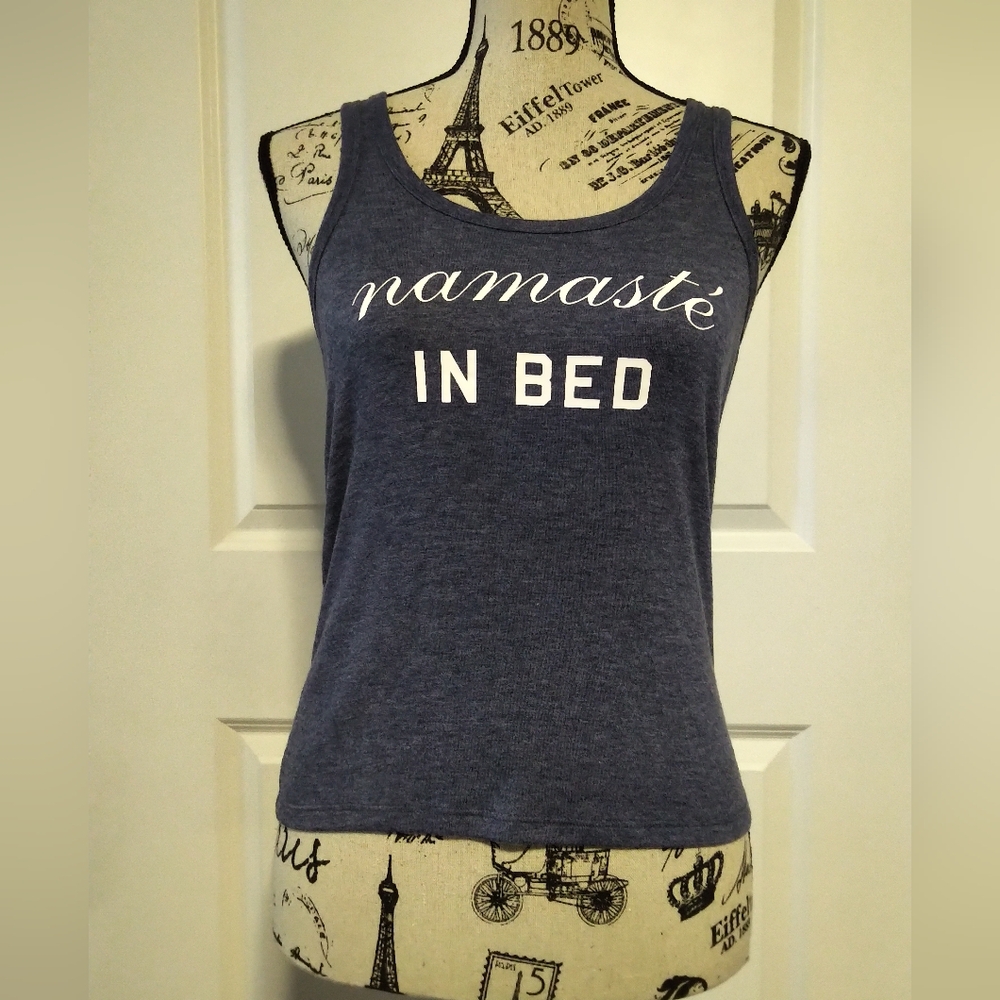 BRAND NEW Victoria's Secret Namast'e In Bed Navy Graphic Tank Top- XS